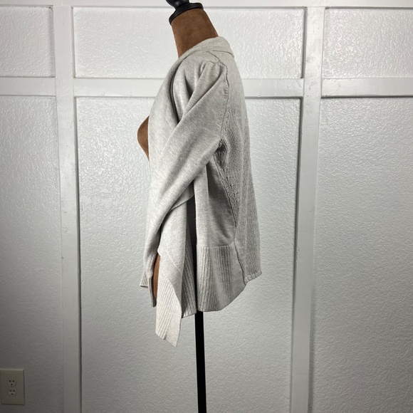 Ann Taylor LOFT Merino Wool Blend Open Front Cardigan Sweater Light Gray Size S - Picture 5 of 8